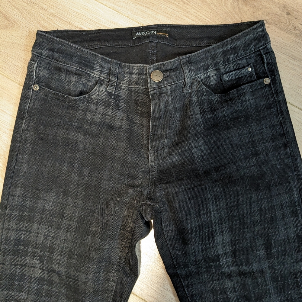Marc Cain black plaid jeans Sz 31